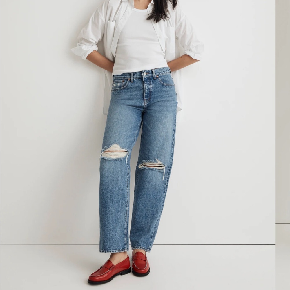 Madewell Low-Slung Straight Jeans | Belrose Wash | size 28